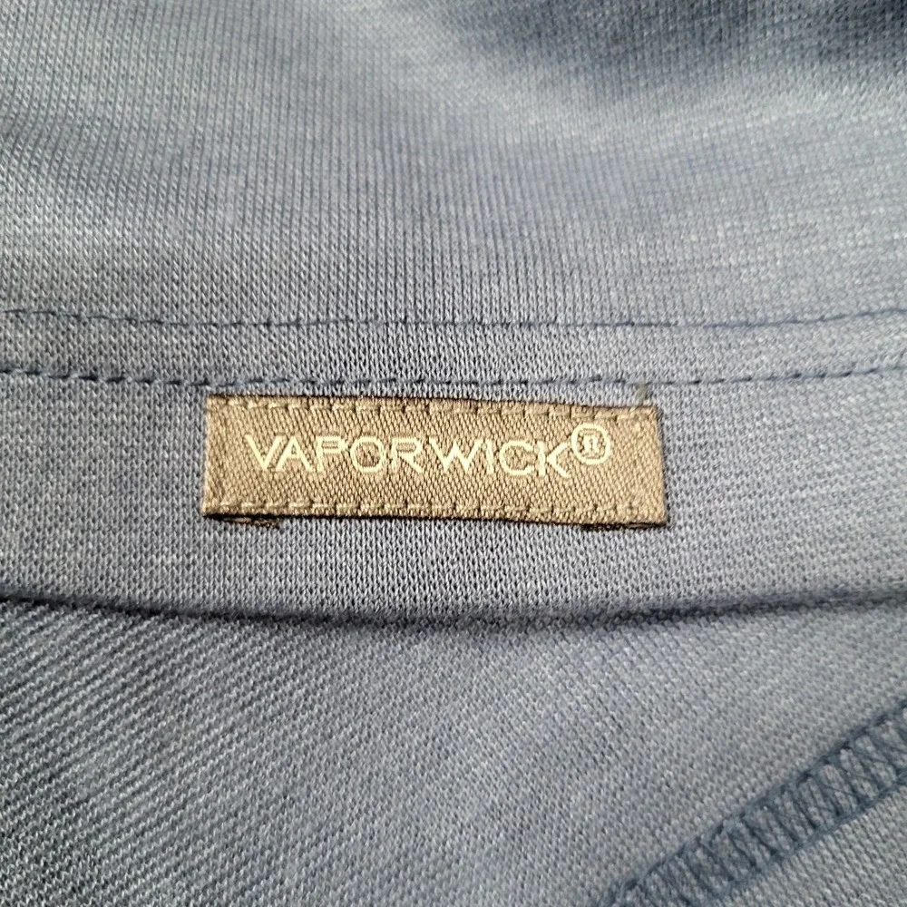 The North Face Men Shirt L Blue Logo Embroidery Vaporwick Activewear Short